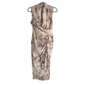AllSaints Skull De Jouy Silk Wrap Dress